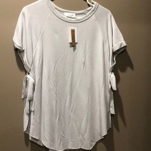 Sweatshirt split top with tie sides
